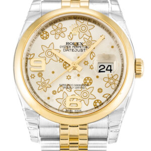 Rolex Datejust 36mm Silver Floral Dial 116203