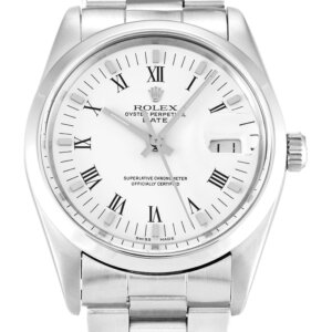 Rolex Oyster Perpetual Date 34 mm weißes Zifferblatt 15000