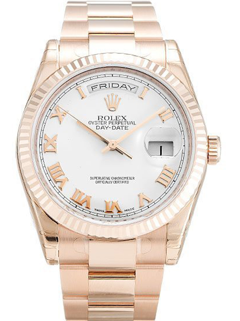 Rolex Day-Date 36 mm mit weißem Zifferblatt 118235 F