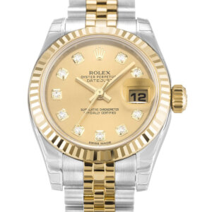 Rolex Lady-Datejust 26 mm Champagnerfarbenes Zifferblatt 179173-2