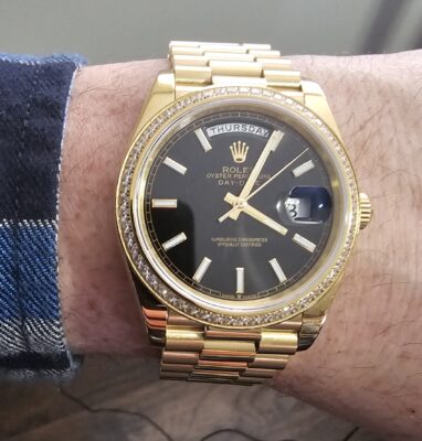 Superclone Rolex Day-Date 40 mm Bright black Dial 228348RBR photo review