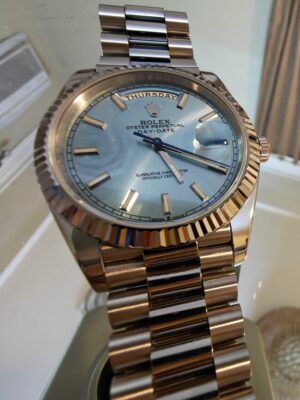 Superclone Rolex Day-Date 40 mm Ice blue Dial 228236 photo review