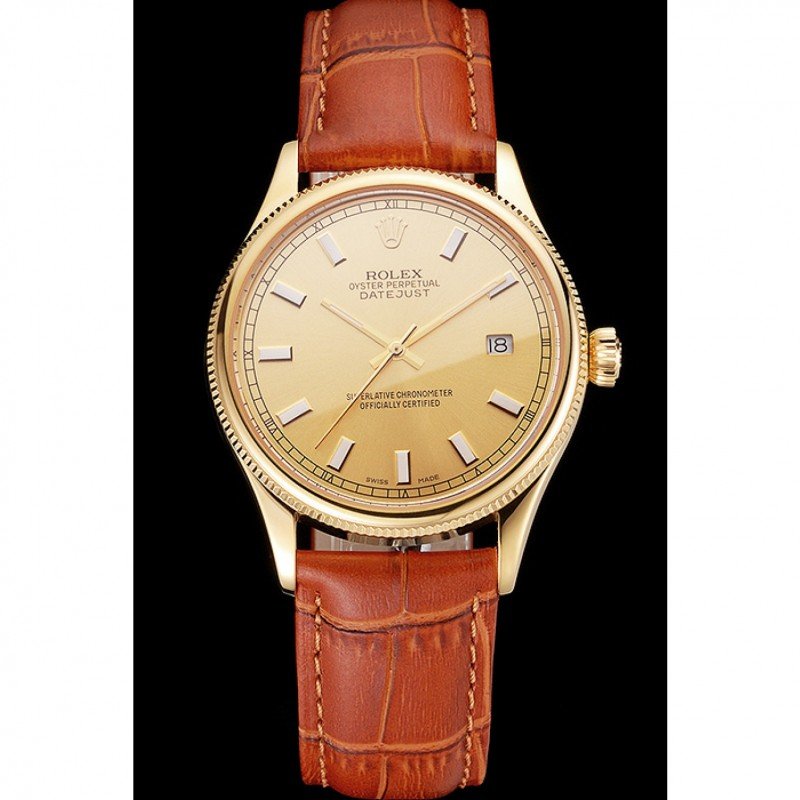 Superclone Rolex Datejust 38mm Gold Dial REP016818