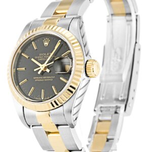Rolex Lady-Datejust 26mm Zwarte Wijzerplaat 69173