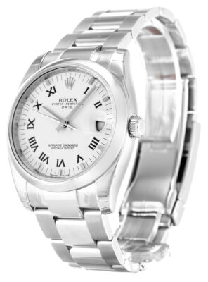 Rolex Oyster Perpetual Date 34 mm Weißes Zifferblatt 115200