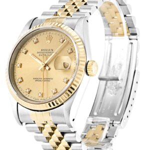 Rolex Datejust 36mm Champagne Diamonds Dial 16233