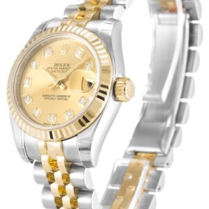Rolex Lady-Datejust 26 mm Champagnerfarbenes Zifferblatt 179173-2