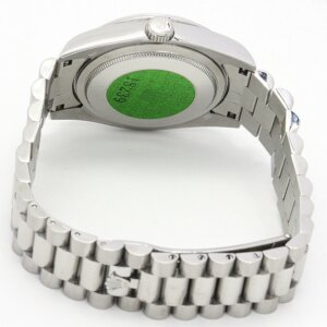 Rolex Day-Date 36mm Green and Silver with Diamonds Dial 118346