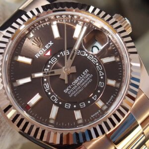 Superclone Rolex Sky-Dweller 42 mm Chocolade Wijzerplaat 336935