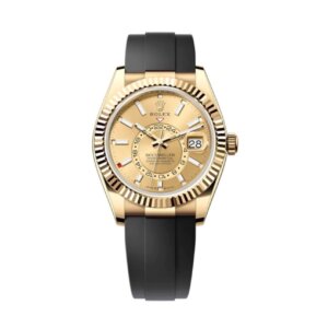 Superclone Rolex Sky-Dweller 42 mm Champagnerfarbenes Zifferblatt 336238