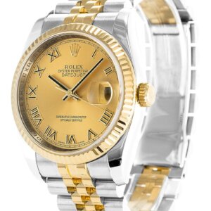 Rolex Datejust 36mm met gouden wijzerplaat 116233