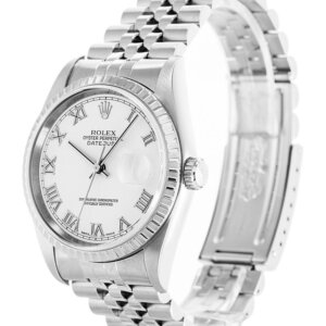 Rolex Datejust 36 mm mit weißem Zifferblatt 16220-2
