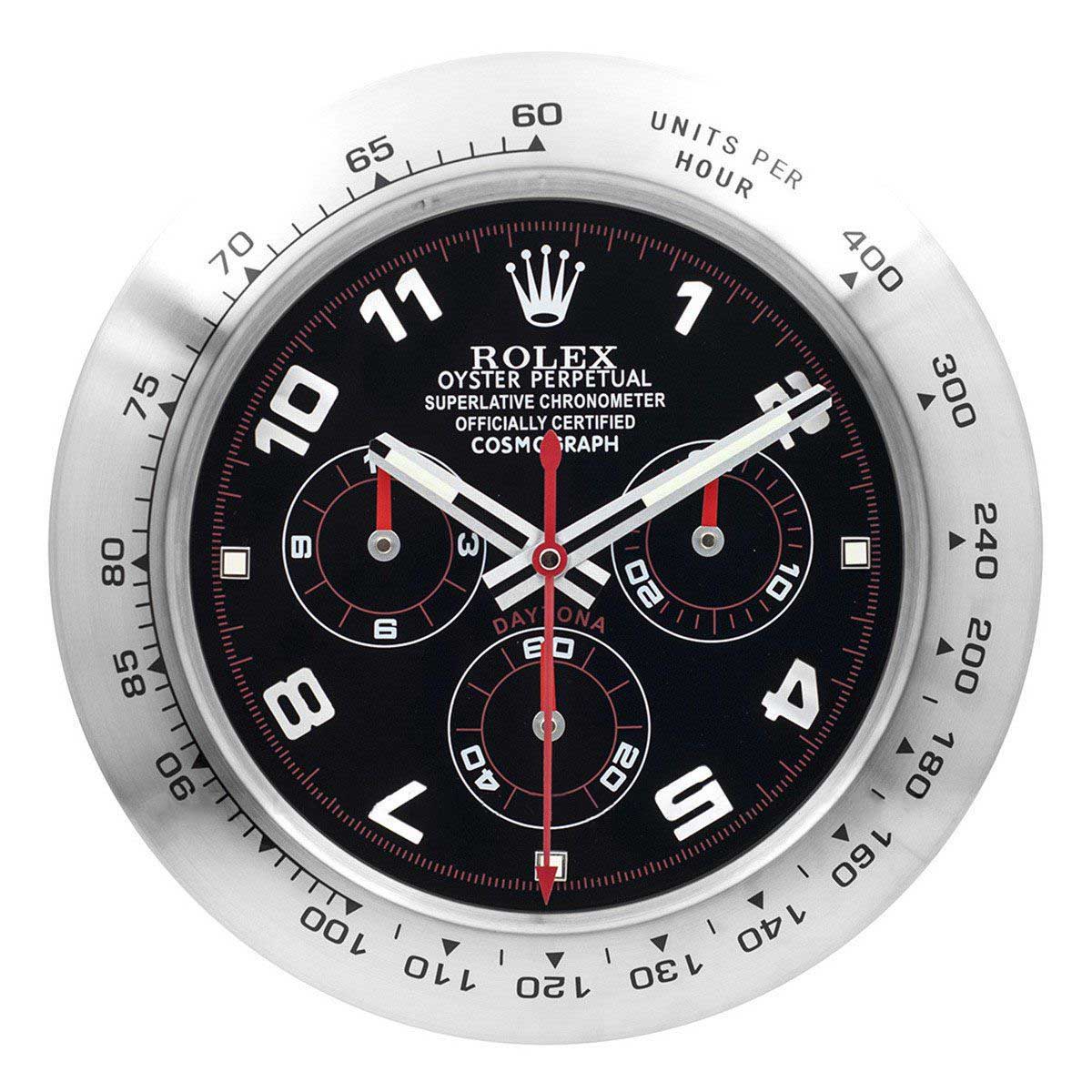 ROLEX WALL CLOCK – DAYTONA BLACK/SILVER