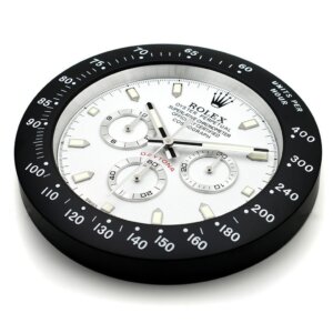 ROLEX WALL CLOCK – DAYTONA WHITE DIAL BLACK BEZEL