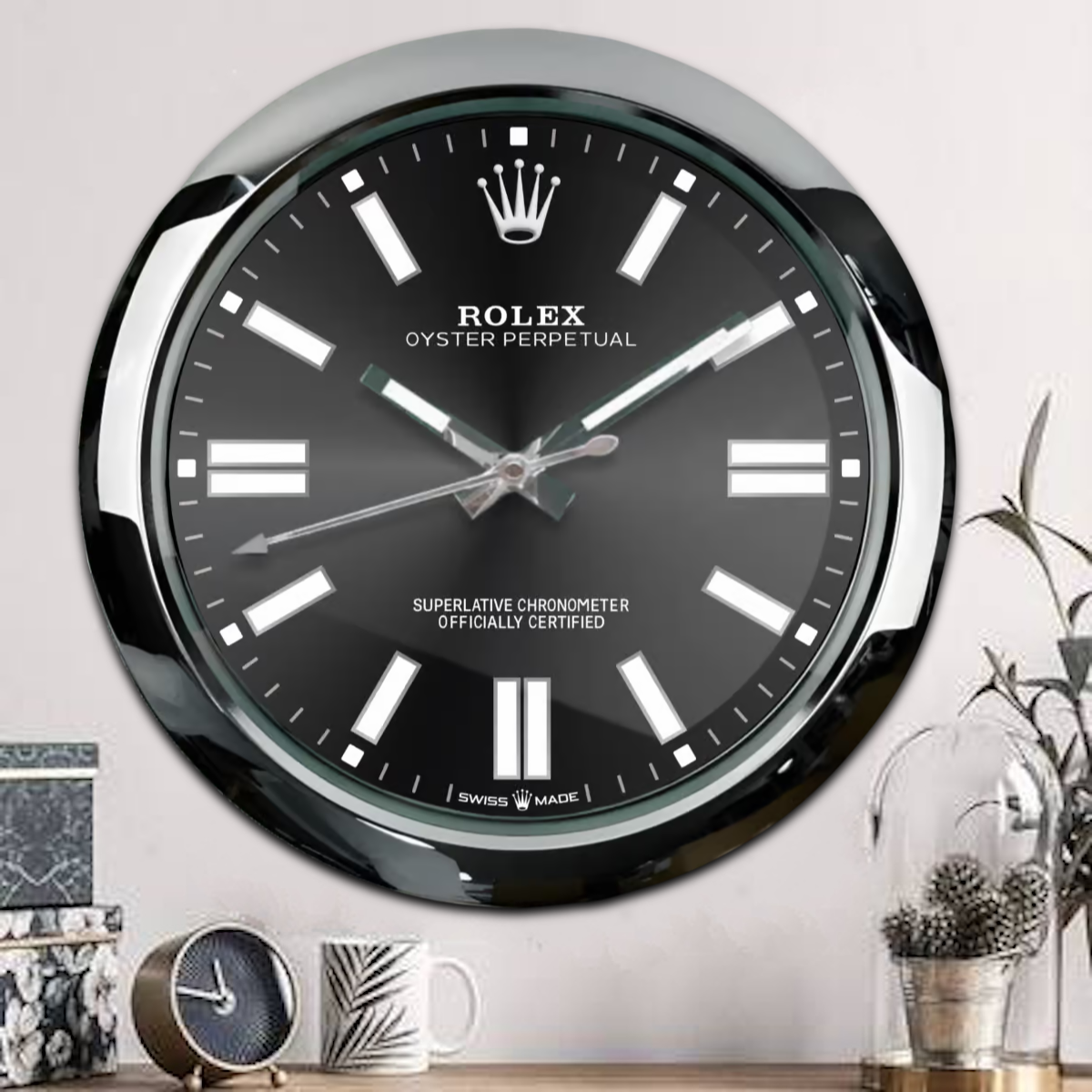 ROLEX WALL CLOCK – OYSTER PERPETUAL BLACK