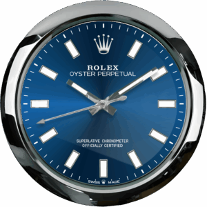 ROLEX WANDKLOK – OYSTER PERPETUAL BLAUW