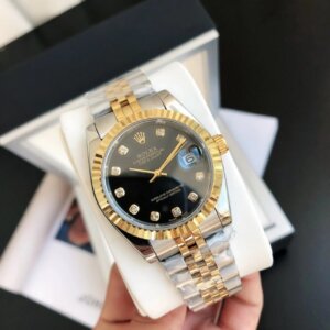 Rolex Datejust 36/28mm RG/SS Jub Black/Dia