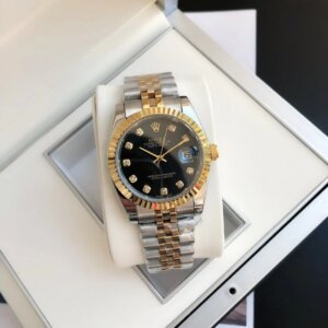 Rolex Datejust 36/28mm RG/SS Jub Black/Dia