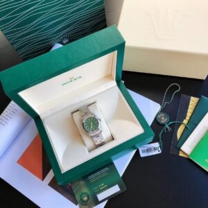Rolex Oyster Perpetual 31/41mm SS/SS Groen/Stk