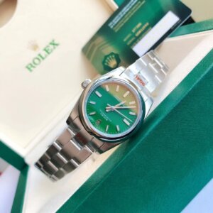 Rolex Oyster Perpetual 31/41mm SS/SS Groen/Stk