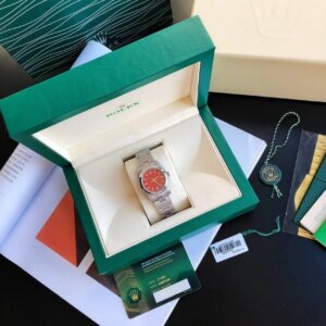 Rolex Oyster Perpetual 31/41mm SS/SS Red/Stk
