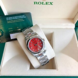 Rolex Oyster Perpetual 31/41mm SS/SS Red/Stk