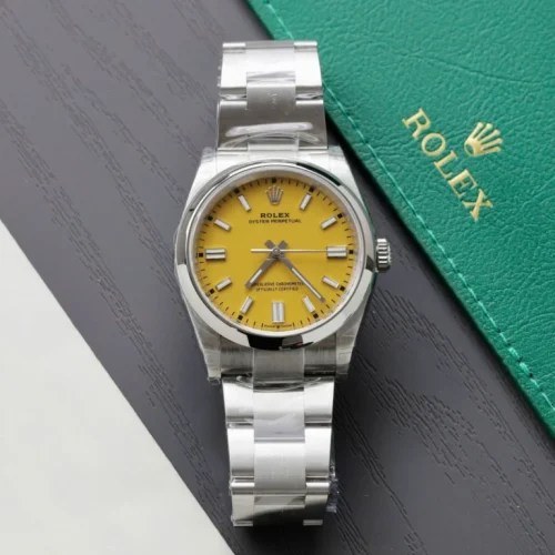 Rolex Oyster Perpetual Lady 36mm Yellow Dial 126000 photo review