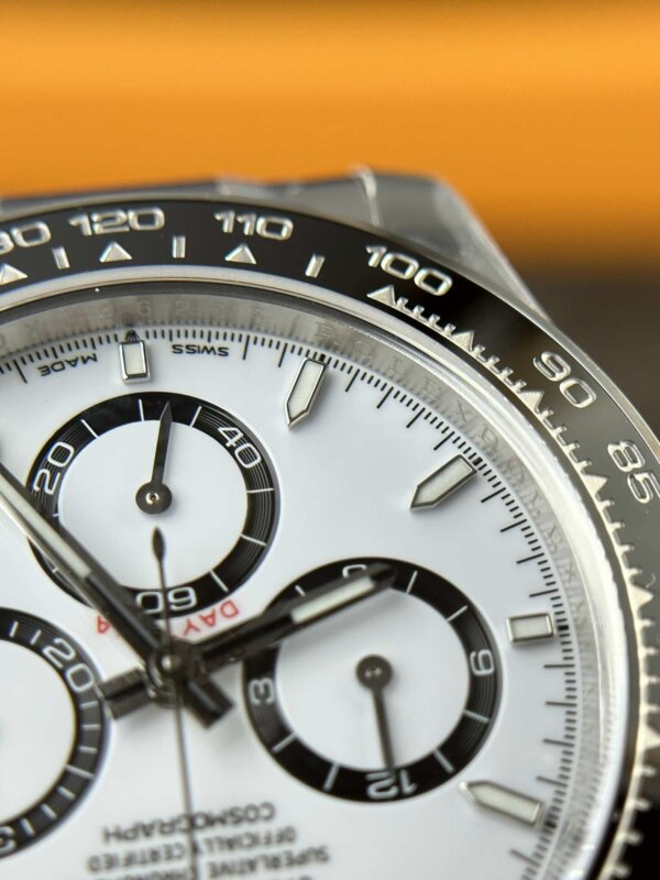 Superclone Rolex Daytona “Panda” 40 mm weißes Zifferblatt 126500LN