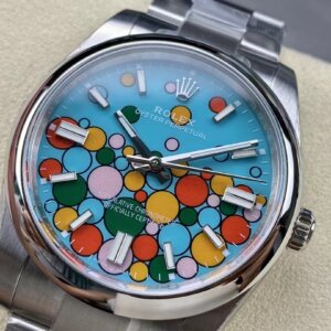 Superclone Rolex Oyster Perpetual 41 mm met turquoise wijzerplaat 124300