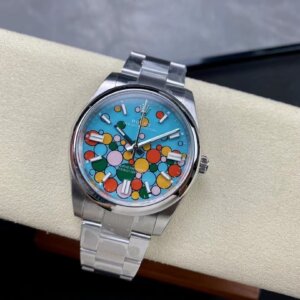 Superclone Rolex Oyster Perpetual 41 mm met turquoise wijzerplaat 124300