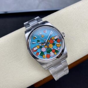 Superclone Rolex Oyster Perpetual 41 mm met turquoise wijzerplaat 124300