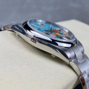 Superclone Rolex Oyster Perpetual 41 mm met turquoise wijzerplaat 124300