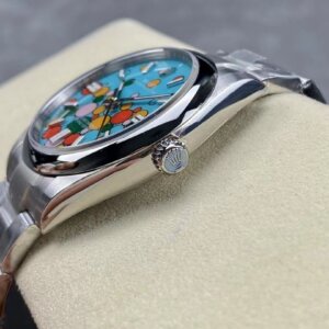 Superclone Rolex Oyster Perpetual 41 mm met turquoise wijzerplaat 124300