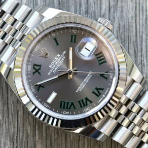 Superclone Rolex Datejust 41mm Cadran Rhodium 126334 “Wimbledon” Flutted / Jubilee