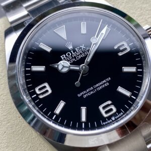 Superclone Rolex Explorer 40 mm Schwarzes Zifferblatt 224270
