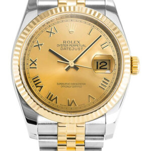 Rolex Datejust 36mm met gouden wijzerplaat 116233