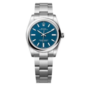 Superclone Rolex Oyster Perpetual 277200 mit mittelblauem Zifferblatt