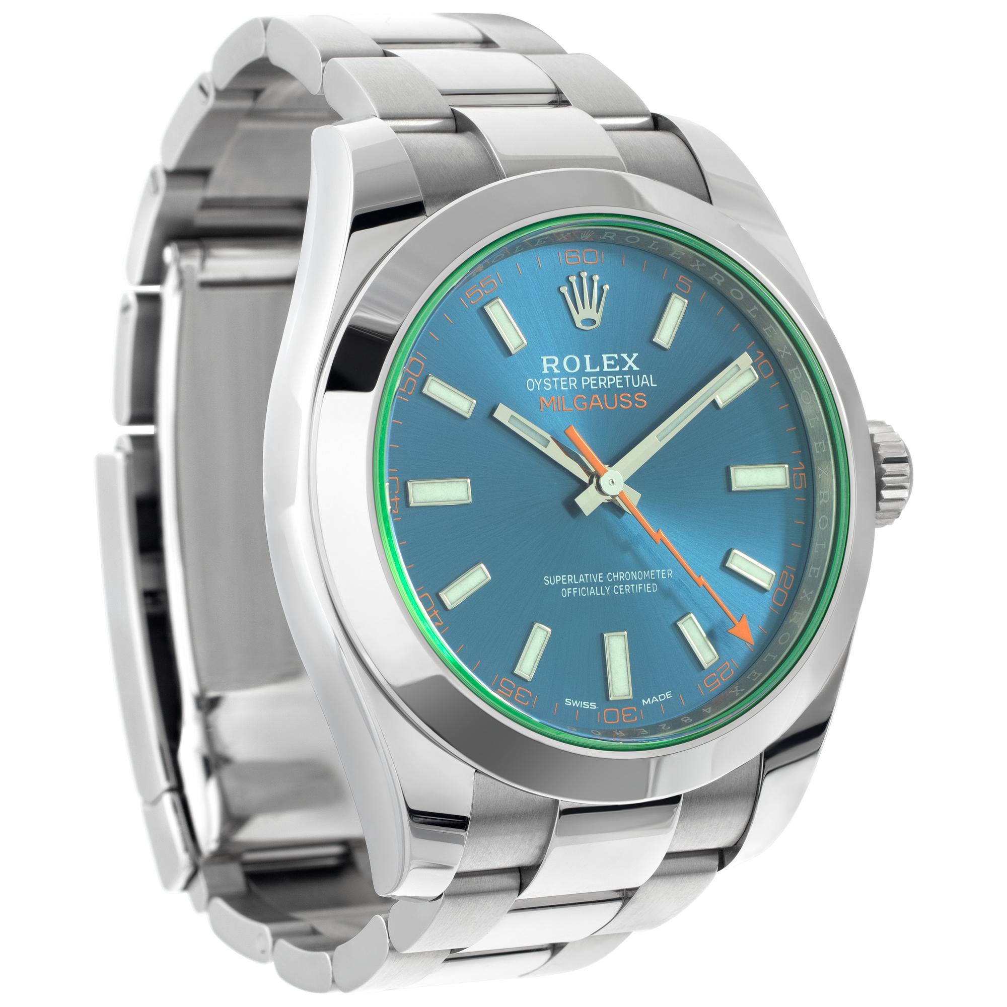 Superclone Rolex Milgauss 40mm Blue Dial 116400GV
