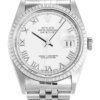 Rolex Datejust 36 mm mit weißem Zifferblatt 16220-2