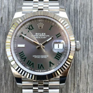 Superclone Rolex Datejust 41mm Cadran Rhodium 126334 “Wimbledon” Flutted / Jubilee