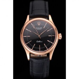 Superclone Rolex Cellini 38mm Schwarzes Zifferblatt REP016815
