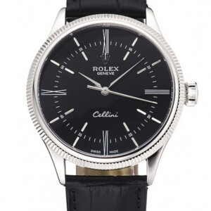 Superclone Rolex Cellini 39mm Schwarzes Zifferblatt 622654