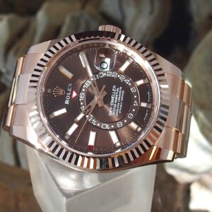 Superclone Rolex Sky-Dweller 42 mm Chocolade Wijzerplaat 336935