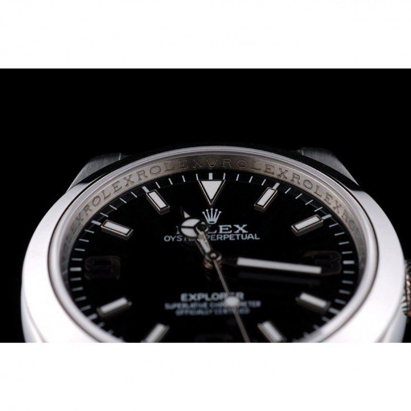 Superclone Rolex Explorer 39 mm schwarzes Zifferblatt 42002