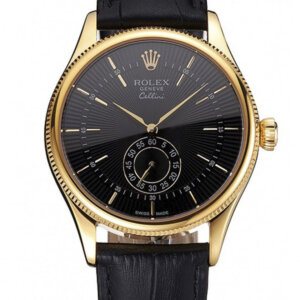 Superclone Rolex Cellini 38 mm schwarzes Zifferblatt REP016806