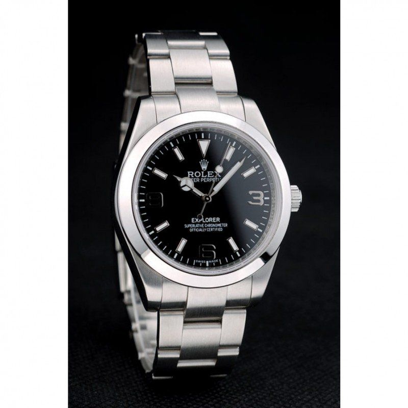 Superclone Rolex Explorer 39 mm schwarzes Zifferblatt 42002