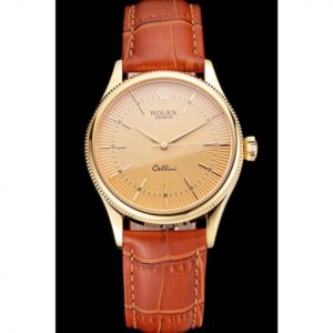 Superclone Rolex Cellini 38mm Gold Zifferblatt REP016808