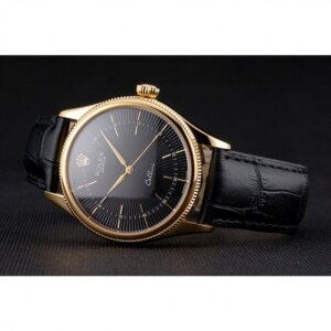 Superclone Rolex Cellini 38mm Schwarzes Zifferblatt REP016803