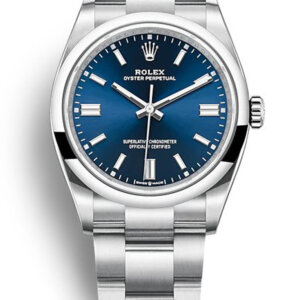 Rolex Oyster Perpetual Lady 36 mm blauwe wijzerplaat 126000
