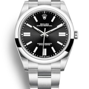 Rolex Oyster Perpetual 41 mm schwarzes Zifferblatt 124300